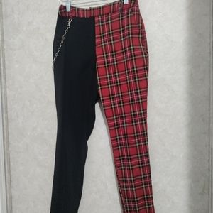 Red Plaid and Black Pants w/ Chain